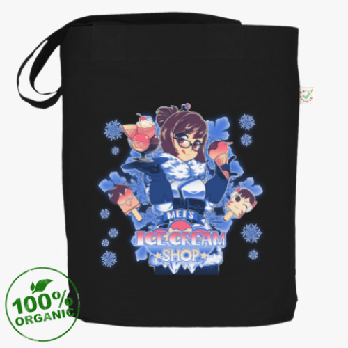 Сумка шоппер с принтом Overwatch Мэй Mei-Ling Zhou