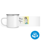 Кружка металлическая белая (круговая запечатка)