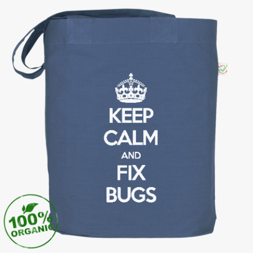 Сумка шоппер с принтом борись с багами! (keep calm)