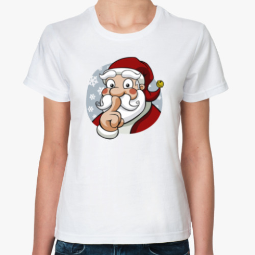 Классическая футболка с принтом Funny Santa