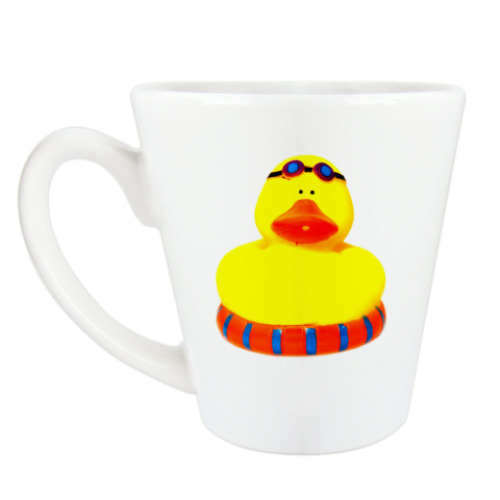 Чашка Латте с принтом Уточка и круг