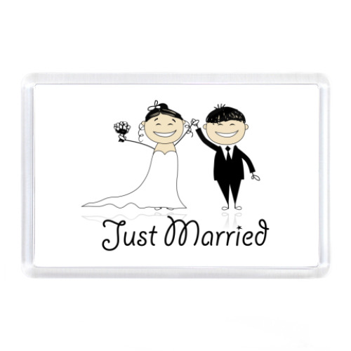 Магнит с принтом Just Married