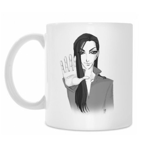 Кружка с принтом 'Бисёнен' ч/б