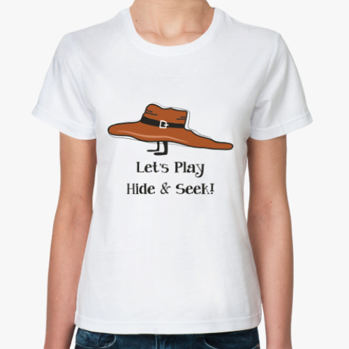 Классическая футболка с принтом 'Прятки'