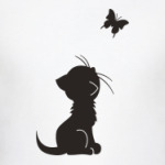 Котенок и бабочка