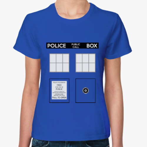 Женская футболка с принтом TARDIS Doctor Who