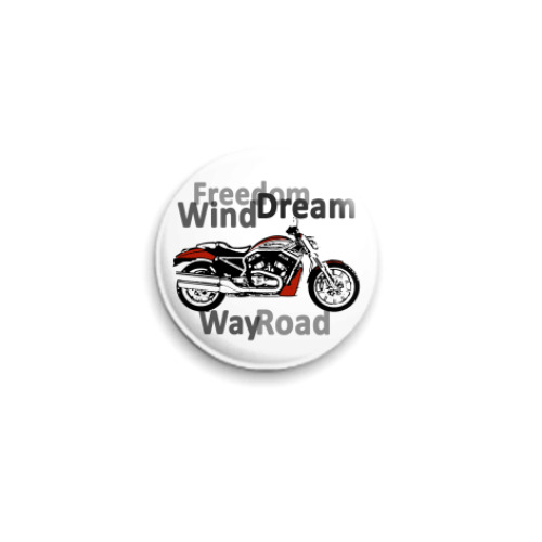 Значок 25мм с принтом Мотоцикл