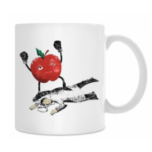 Кружка с принтом 'Apple fight'