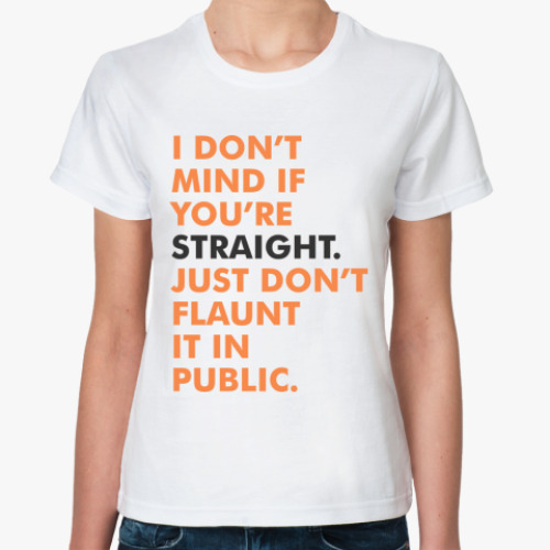 Классическая футболка с принтом Straight