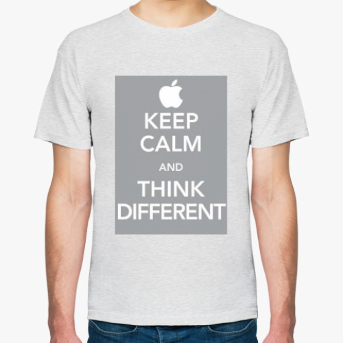Футболка с принтом Keep calm and think different