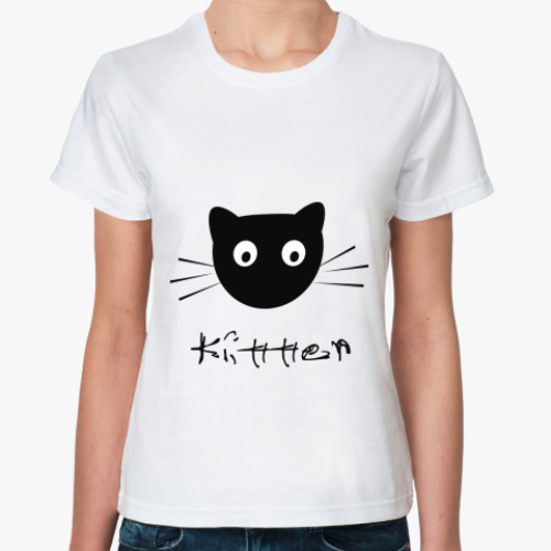 Классическая футболка с принтом Котёнок