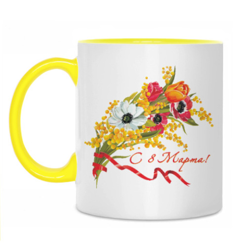 Кружка с принтом 8 Марта