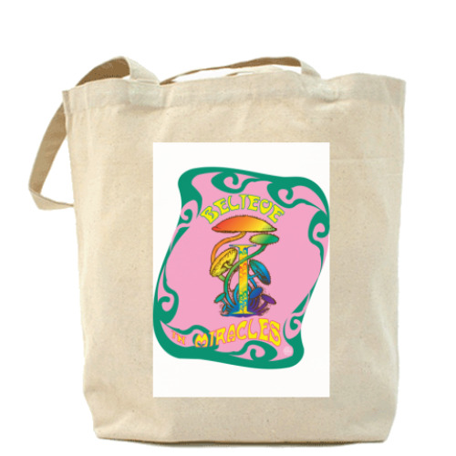 Сумка шоппер с принтом i believe in miracles