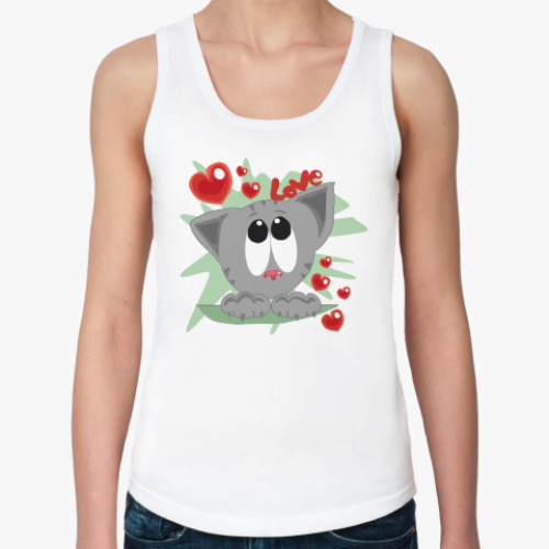 Женская майка с принтом I love cats