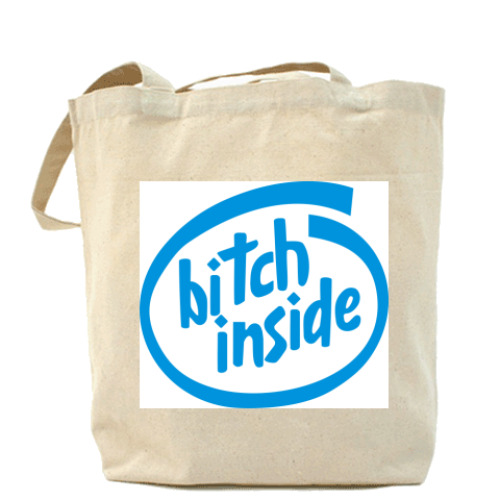 Сумка шоппер с принтом Bitch inside
