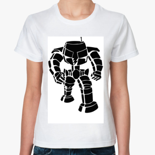 Классическая футболка с принтом  Робот