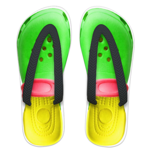 Шлепанцы (сланцы) с принтом Кроксы