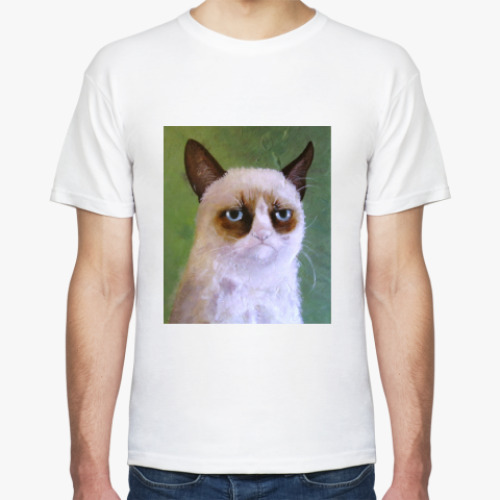 Футболка с принтом Grumpy cat