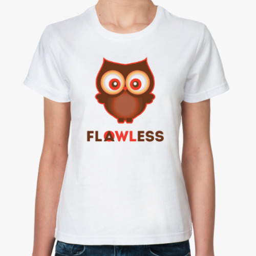 Классическая футболка с принтом Невинная Сова