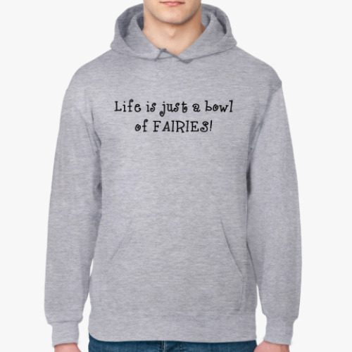 Толстовка худи с принтом Life is just a bowl of fairies