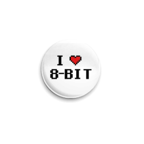 Значок 25мм с принтом 8 bit