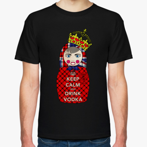 Футболка с принтом Keep Calm and Drink Vodka