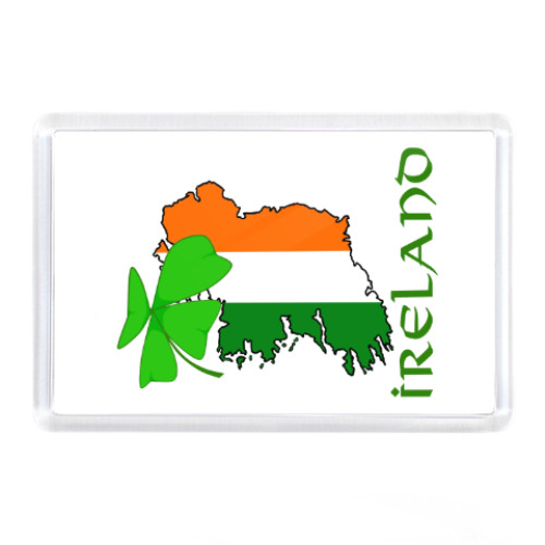 Магнит с принтом Ireland and shamrock