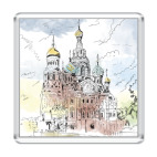 Магнит 6.5 x 6.5 см Собор Спас-на-Крови