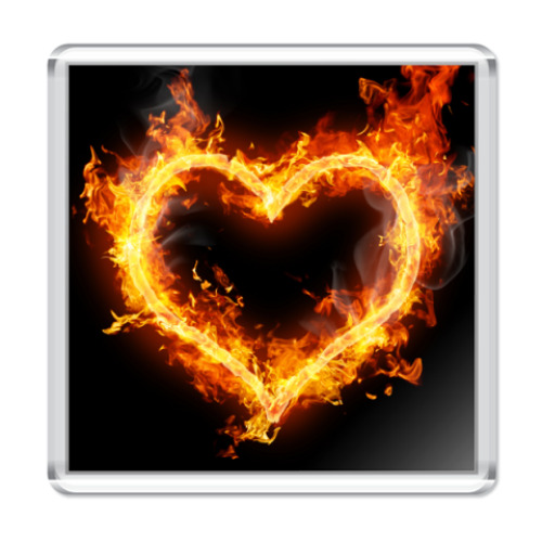 Магнит с принтом  Огненное сердце