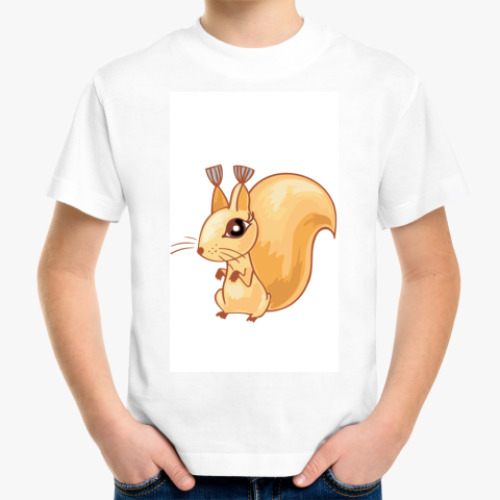 Детская футболка с принтом Белка
