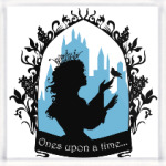 Прекрасная принцесса с поющей птичкой. Силуэт