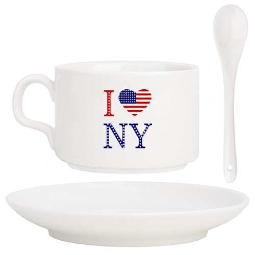 Кофейный набор с принтом I Love NY