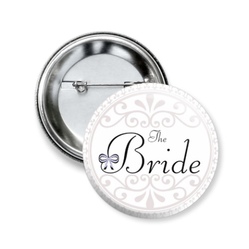 Значок 50мм с принтом Невеста/Bride