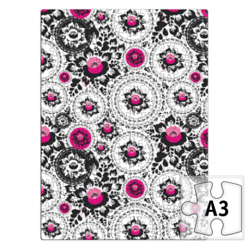 Пазл с принтом цветы, розы