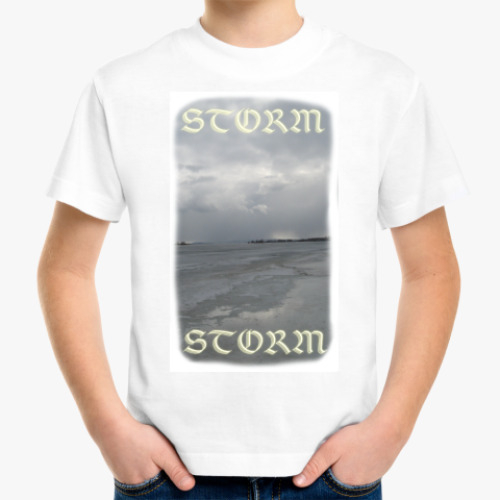 Детская футболка с принтом Шторм