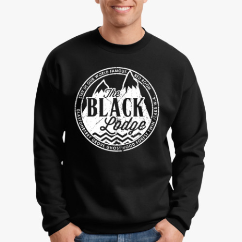 Свитшот с принтом Твин Пикс. Чёрный Вигвам