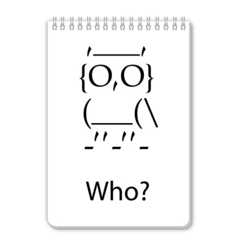 Блокнот с принтом 'Кто?'