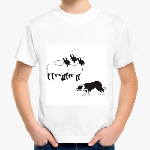 Детская футболка с принтом ПАСТЬБА