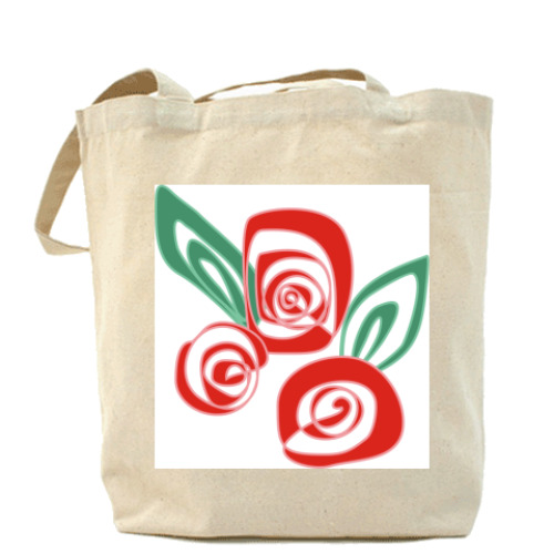 Сумка шоппер с принтом  'Розы'