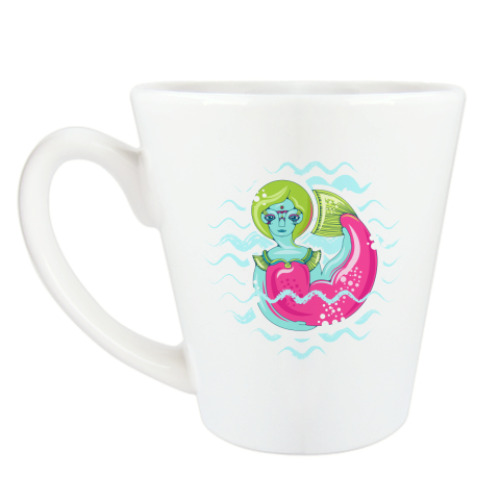 Чашка Латте с принтом Русалка