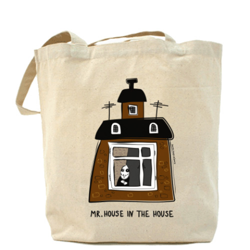 Сумка шоппер с принтом 'В домике'