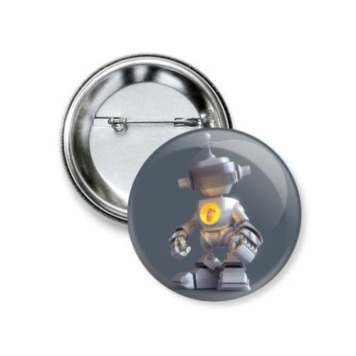 Значок 37мм с принтом Робот