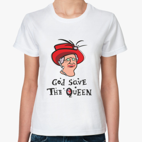 Классическая футболка с принтом 'Королева'