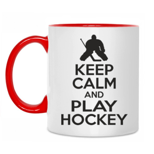 Кружка с принтом Play hockey