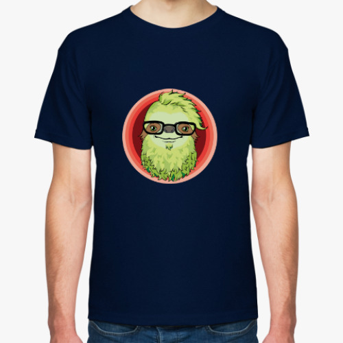 Футболка с принтом Hipster Sloth