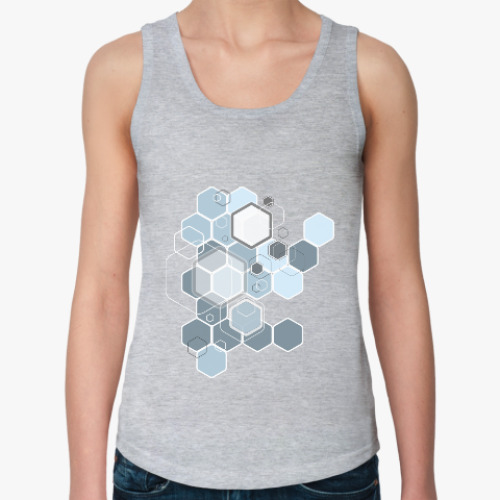 Женская майка с принтом Абстракция-гексагон
