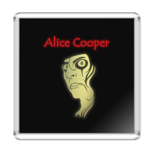 Магнит с принтом Alice Cooper