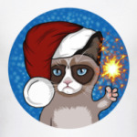 Новогодний грустный кот