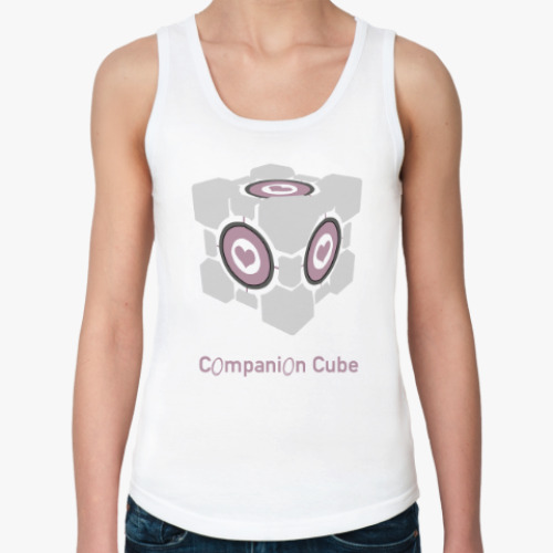 Женская майка с принтом Portal - Companion Cube