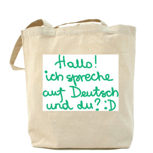 Сумка шоппер с принтом Deutsch